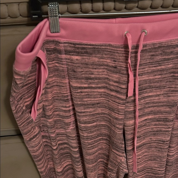 Y2K Juicy Couture Pink and Black Striped Velour Track Jogger Pants - Picture 2 of 5